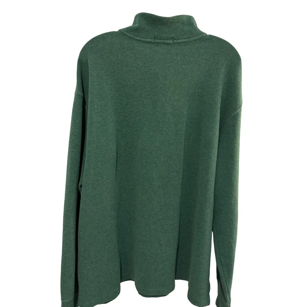 Polo Ralph Lauren Quarter Zip Pullover Mens XXL Green Cotton Knit Logo